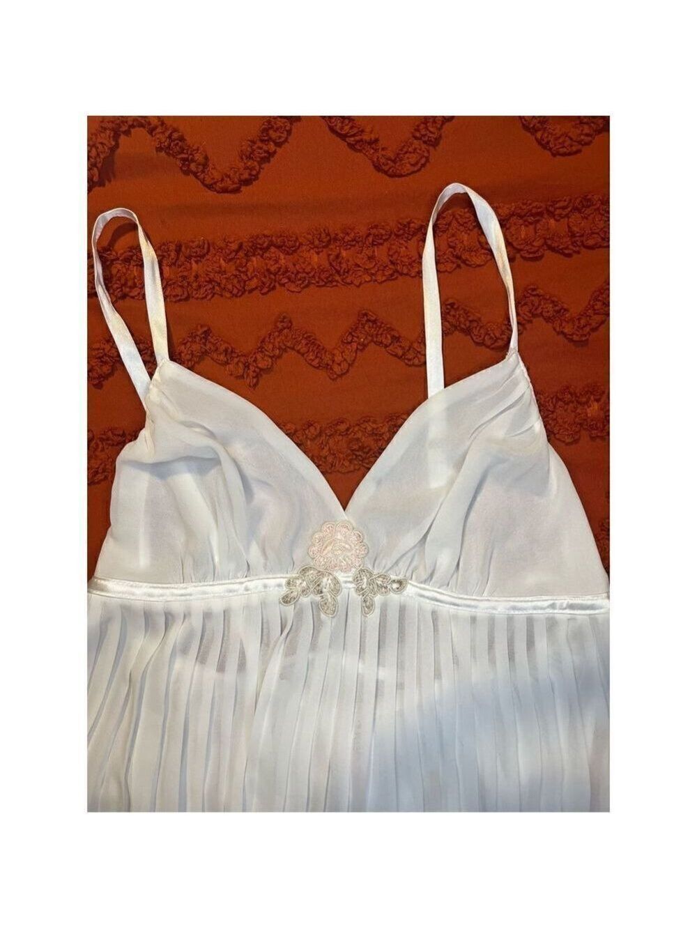 White mini spaghetti straps, panty, brand, new with tags, sexy Teddy nightie. Sz - Picture 11 of 16